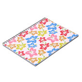 カラフルハイビスカス、花のパターン ノートブック (左側)