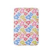 カラフルハイビスカス、花のパターン バスマット (正面縦)