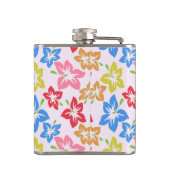 カラフルハイビスカス、花のパターン フラスク (裏面)