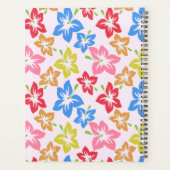 カラフルハイビスカス、花のパターン プランナー手帳 (裏面)
