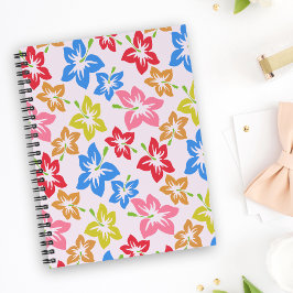 カラフルハイビスカス、花のパターン プランナー手帳