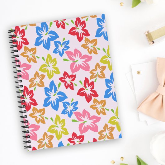 カラフルハイビスカス、花のパターン プランナー手帳