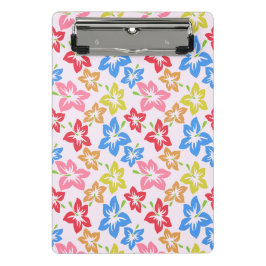 カラフルハイビスカス、花のパターン ミニクリップボード