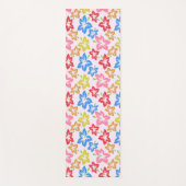 カラフルハイビスカス、花のパターン ヨガマット (正面)