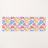カラフルハイビスカス、花のパターン ヨガマット (正面(横))