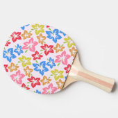 カラフルハイビスカス、花のパターン 卓球ラケット (横)