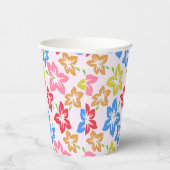 カラフルハイビスカス、花のパターン 紙コップ (右)