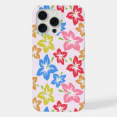 カラフルハイビスカス、花のパターン iPhoneケース (裏面)