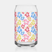 カラフルハイビスカス、花の模様、お名前 ガラス缶 (裏面)