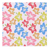 カラフルハイビスカス、花の模様、お名前 フォトキューブ (正面)