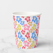 カラフルハイビスカス、花の模様、お名前 紙コップ (裏面)