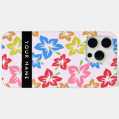カラフルハイビスカス、花の模様、お名前 Case-Mate iPhoneケース (裏面 (横))