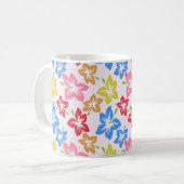 カラフルハイビスカス 花の模様 コーヒーマグカップ (正面左)