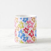 カラフルハイビスカス 花の模様 コーヒーマグカップ (中央)