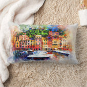 カラフルハウスオンザレイク装飾用クッション ランバークッション (ブランケット)