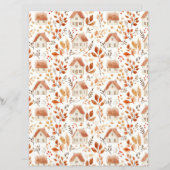 カラフルハウス離れパターンのスクラップブック紙 (正面/裏面)