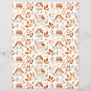 カラフルハウス離れパターンのスクラップブック紙