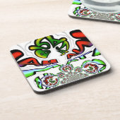 カラフルハクナマタタグラフィティアートプリント コースター (左側)