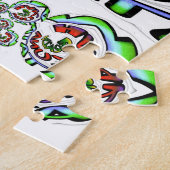 カラフルハクナマタタグラフィティアートプリント ジグソーパズル (側面)