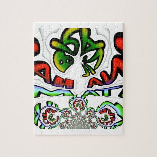カラフルハクナマタタグラフィティアートプリント ジグソーパズル (縦)