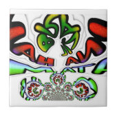 カラフルハクナマタタグラフィティアートプリント タイル (正面)