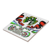 カラフルハクナマタタグラフィティアートプリント タイル (側面)