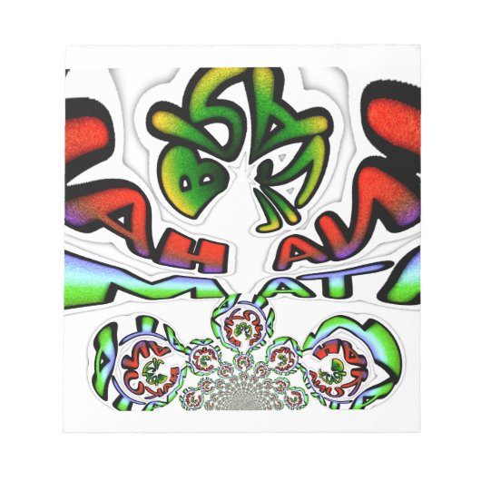 カラフルハクナマタタグラフィティアートプリント ノートパッド (正面)