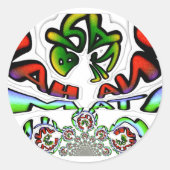 カラフルハクナマタタグラフィティアートプリント ラウンドシール (正面)