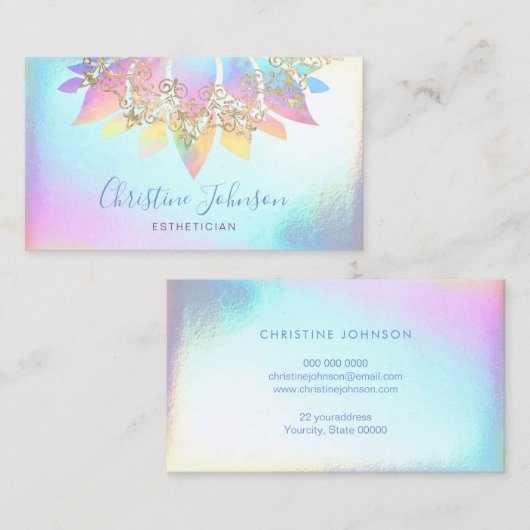 カラフルハスフェイク花 名刺 (正面/裏面)