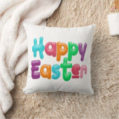 カラフルハッピーイースタータイポグラフィ | クッション (ブランケット)