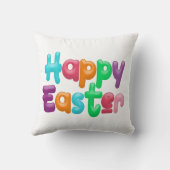 カラフルハッピーイースタータイポグラフィ | クッション (裏面)