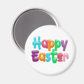 カラフルハッピーイースタータイポグラフィ |マグネット マグネット (正面/裏面)