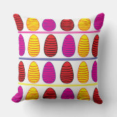 カラフルハッピーイースター卵パターン クッション (正面)