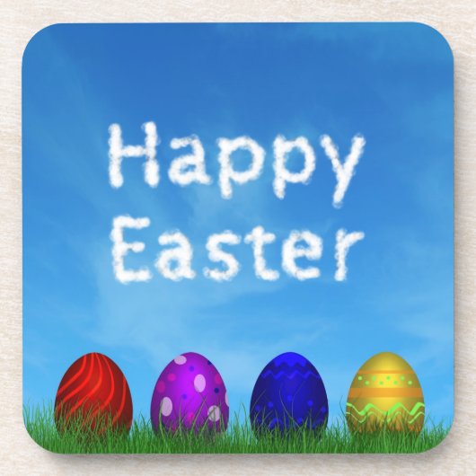 カラフルハッピーイースター卵 コースター (正面)