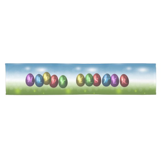 カラフルハッピーイースター卵 ショートテーブルランナー (横)