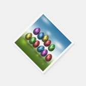 カラフルハッピーイースター卵 スタンダードカクテルナプキン (角)