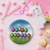 カラフルハッピーイースター卵 ペーパープレート (パーティー)