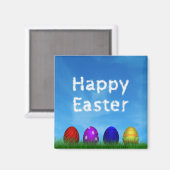 カラフルハッピーイースター卵 マグネット (正面/裏面)