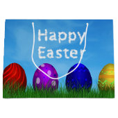 カラフルハッピーイースター卵 ラージペーパーバッグ (正面)