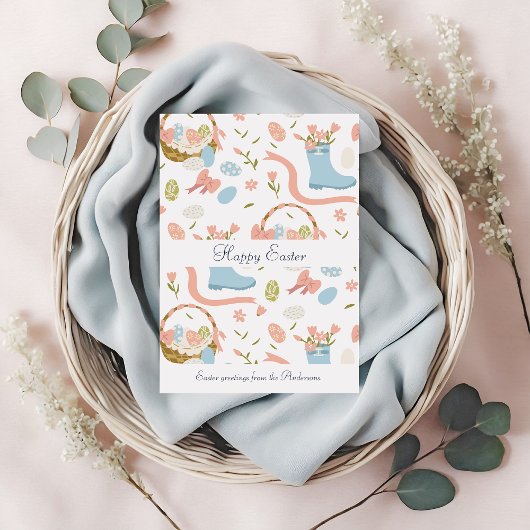 カラフルハッピーイースター籠の春卵 シーズンカード