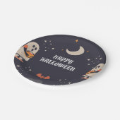 カラフルハッピーハローウィン幽霊 ペーパープレート (アングル)