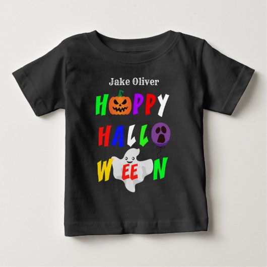 カラフルハッピーハローウィン ベビーTシャツ (正面)