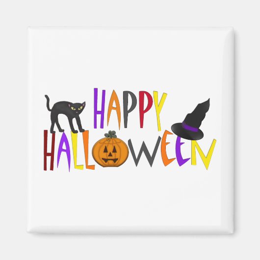 カラフルハッピーハローウィン マグネット (正面)