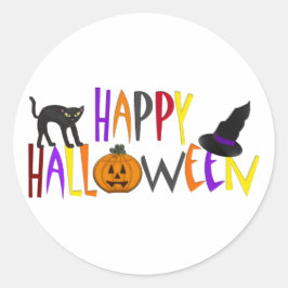 カラフルハッピーハローウィン ラウンドシール