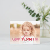 カラフルハッピーバレンタインデーフルフォトカード シーズンポストカード (スタンド正面)
