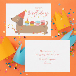 カラフルハッピーバースデーかわいい犬誕生日 ノートカード
