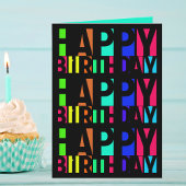 カラフルハッピーバースデーと多く カード