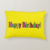 カラフルハッピーバースデーアクセント枕 – おもしろいパーティー アクセントクッション (裏面)
