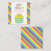 カラフルハッピーバースデーケーキギフト囲いカード ノートカード (正面/裏面)