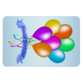 カラフルハッピーバースデーバルーンのバナーパーティー マグネット (横)